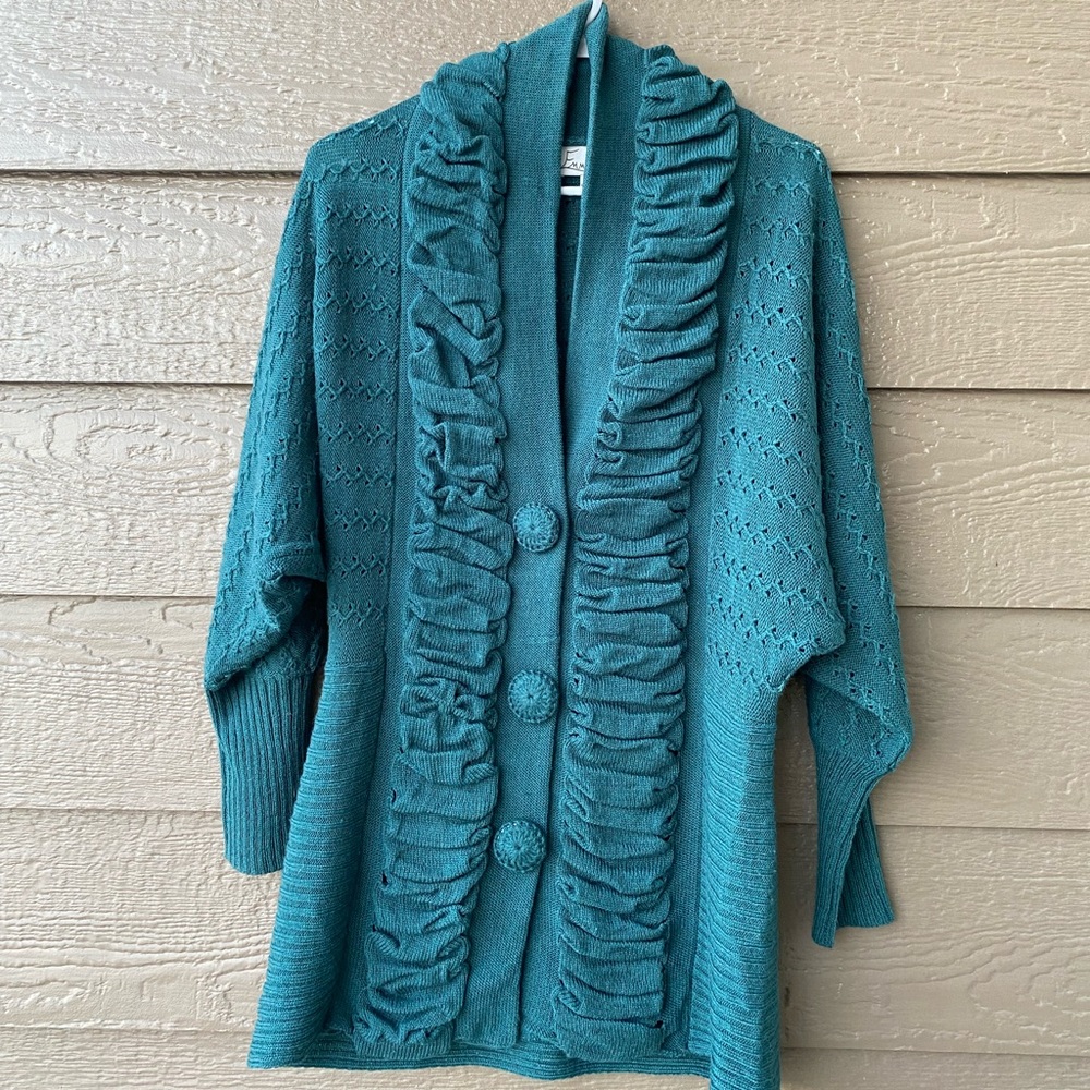 Emma G cardigan emerald green color